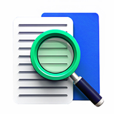 Magnifying Glass Above Document Icon