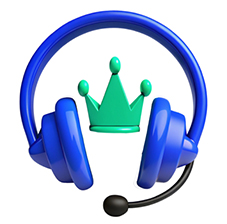 Suppose Headphones with Green Crown Icon