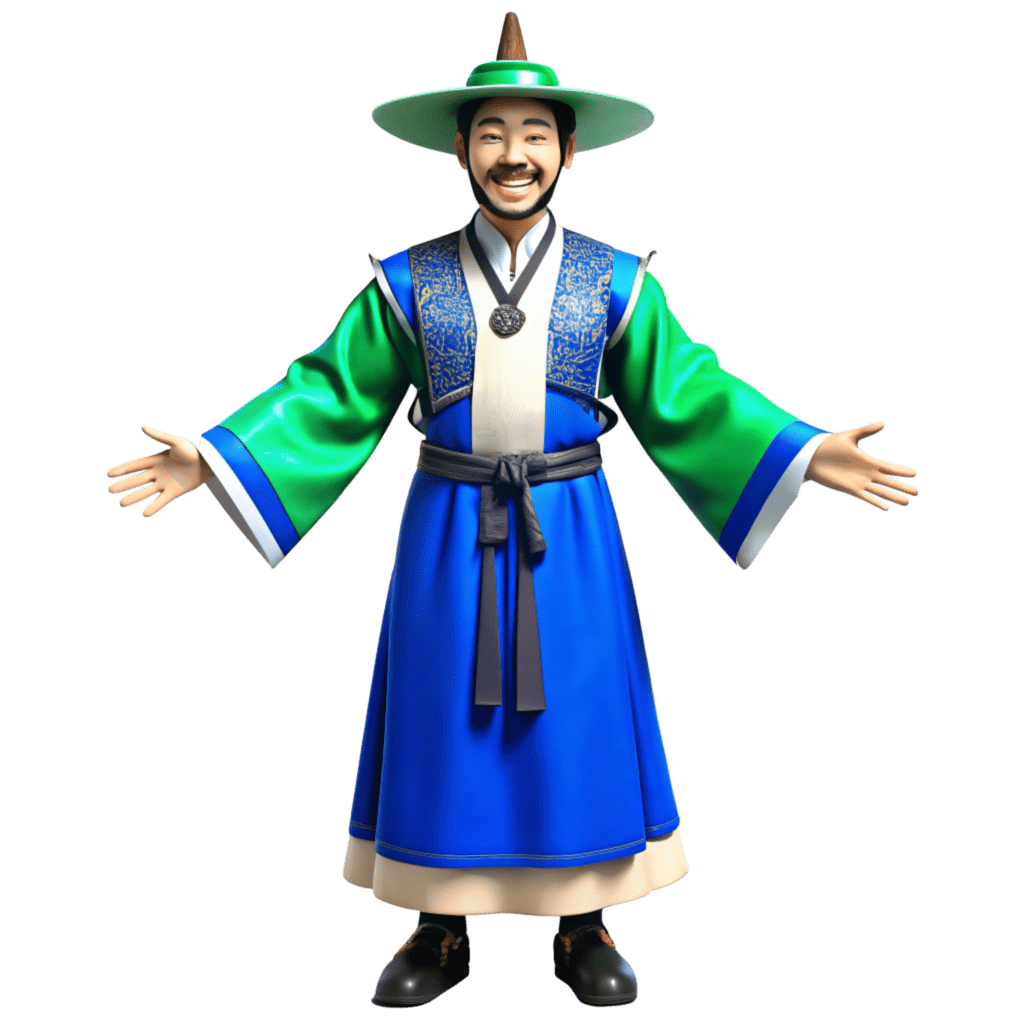 Korean Warrior in Traditional Attire 3D Model, South Korea KETA