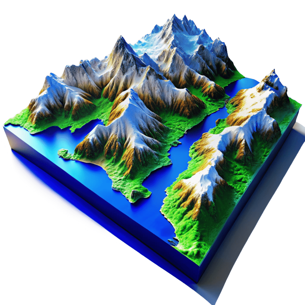 New Zealand Landscape 3D Model, New Zealand NZeTA